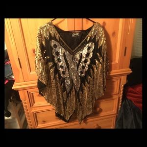 Vintage sequence butterfly top
